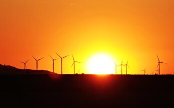 sunset, pinwheels, environmental engineering